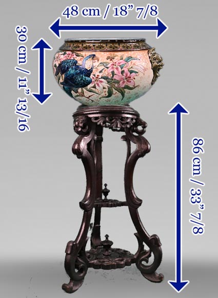 The Royal Macaw vase painted by Albert-Léon LEBARQUE and its original harness-18