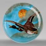 Théodore DECK and Ernest CARRIÈRE, earthenware dish of the mallard in the Golden sun