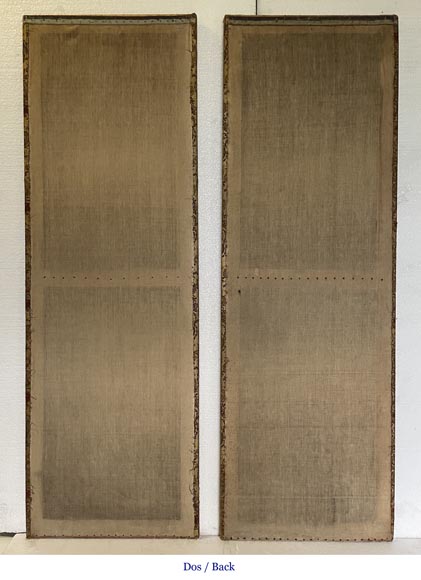 Pair of decorative canvases on the theme of music in the 18th century taste-13