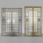 Set of 2 Napoleon III stained glass windows