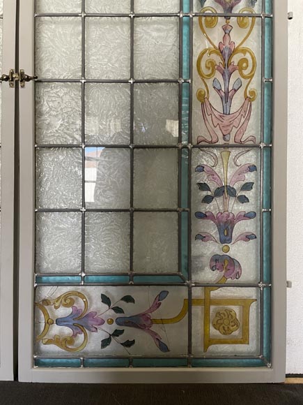 Set of 2 Napoleon III stained glass windows-8