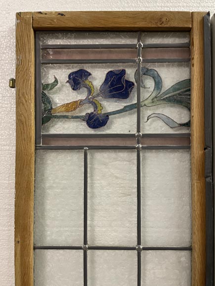 Stained glass windows with plant frieze-16