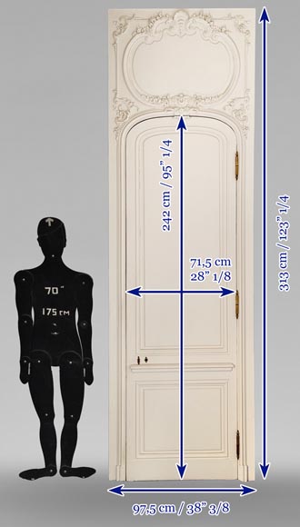 Set of 3 Louis XV style doors with door tops-19