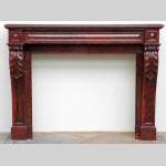 Red Griotte marble mantel with leaf modillions