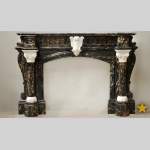 Napoleon III Portor and Carrara Statuary marble mantel with Corinthian columns