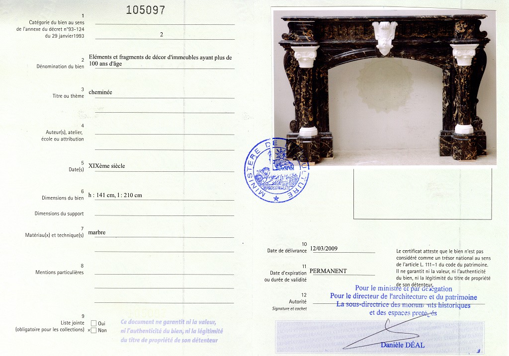 Export certificate