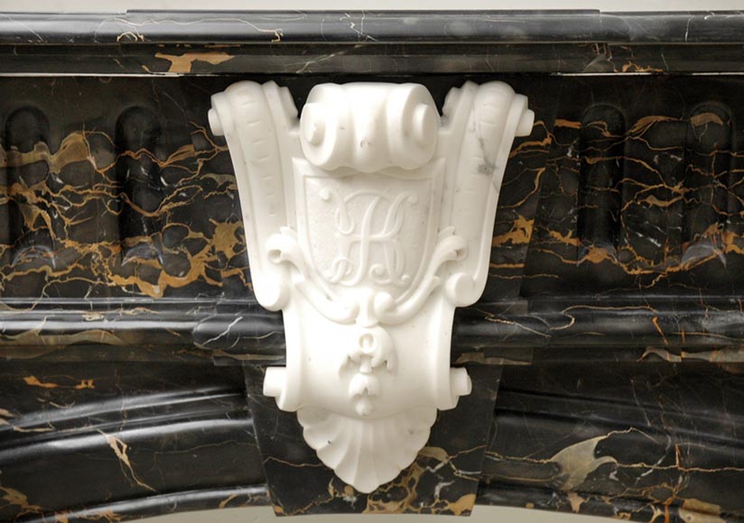 Napoleon III Portor and Carrara Statuary marble mantel with Corinthian columns-1