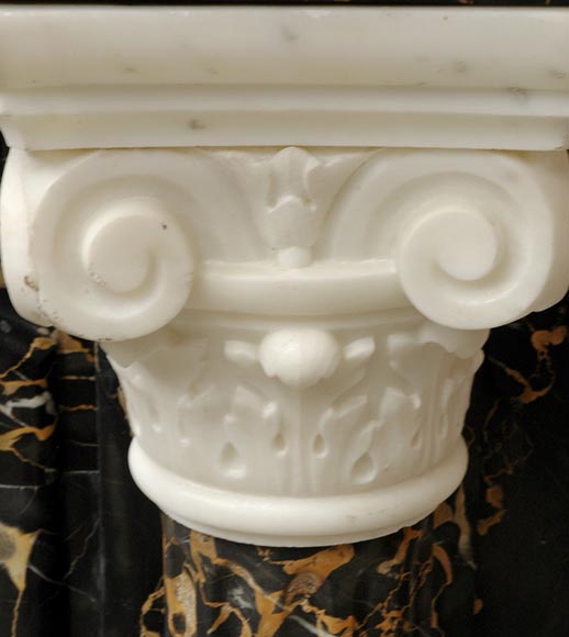 Napoleon III Portor and Carrara Statuary marble mantel with Corinthian columns-10