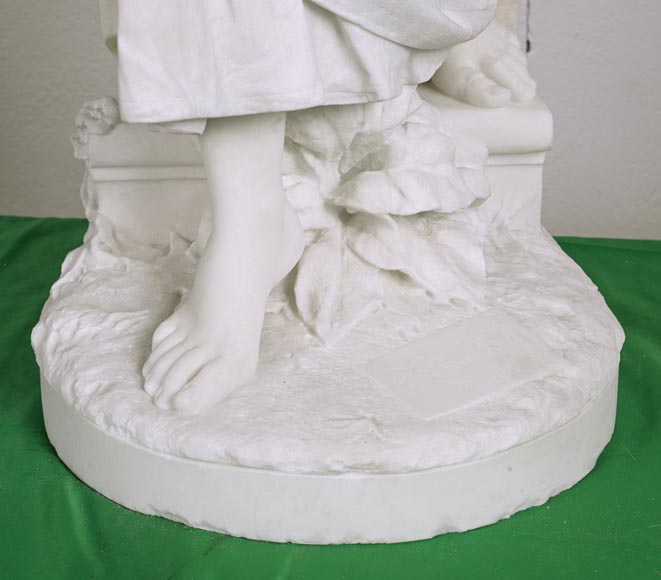Woman with Birds, probably Vittorio Caradossi, marble, 1887, Florence-7