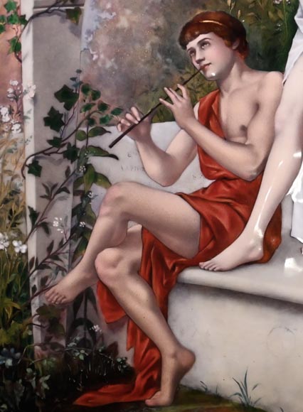 Daphnis and Chloé, an enamel painting by Jeanne LEMERLE-SOYER-3