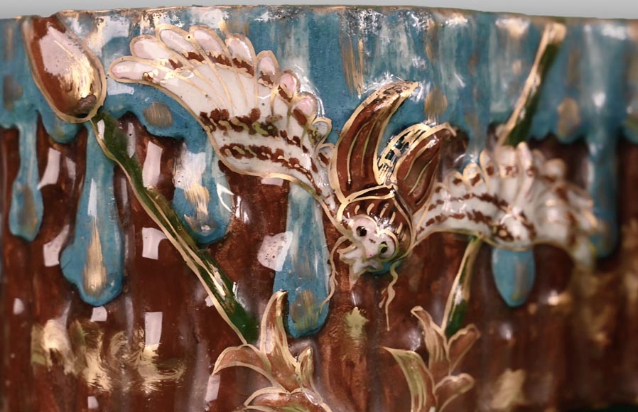 Émile GALLÉ, Jardiniere with a design inspired by the nature of Pharaonic Egypt, circa 1879-1890-3