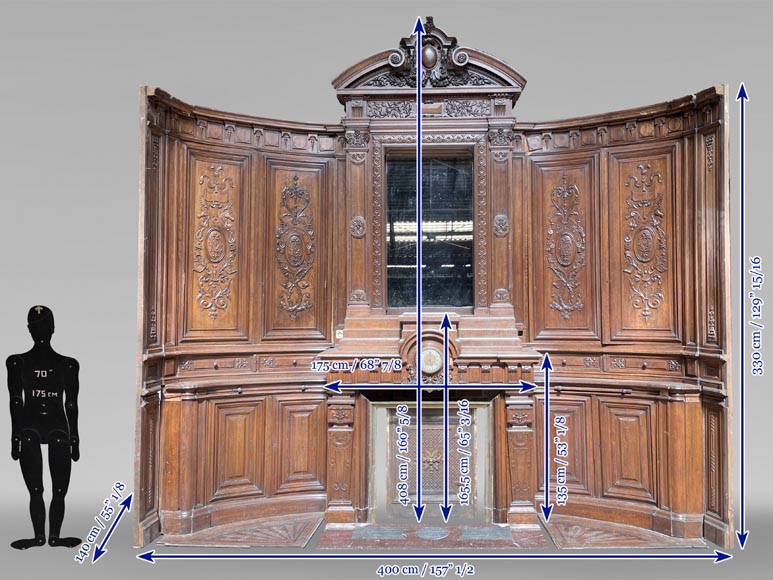 Paul MAZAROZ - Napoleon III style semi-circular paneled wall