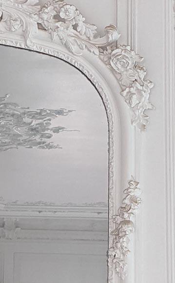 Large overmantel with large carved shell in Regency style-2
