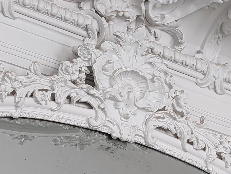 Large carved wood and stucco overmantel from the Napoleon III period-2