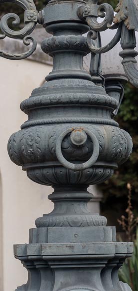 Four cast iron lamp posts of the Val d'Osne with four lights-6