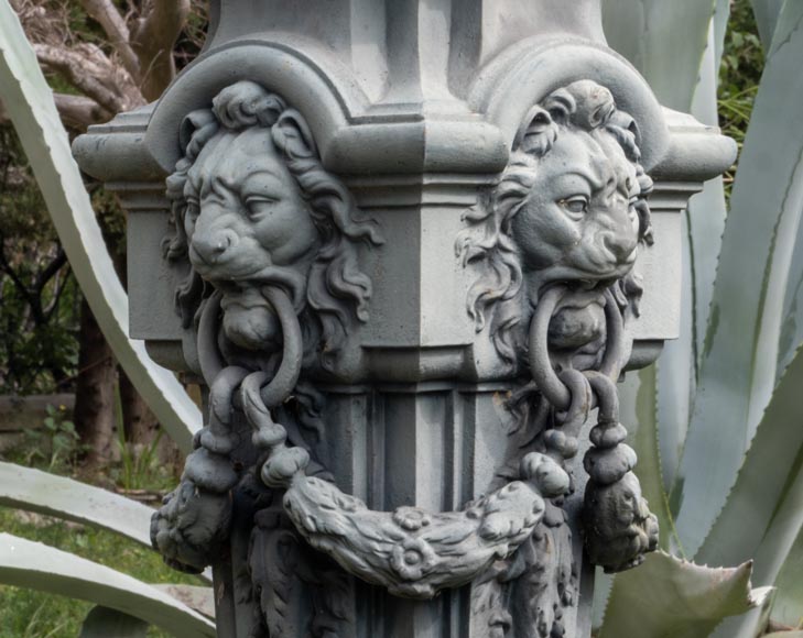 Four cast iron lamp posts of the Val d'Osne with four lights-8