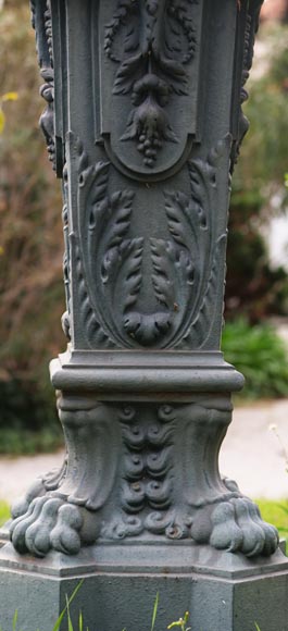 Four cast iron lamp posts of the Val d'Osne with four lights-11