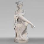 Attributed to Pierre Marius Montagne, sculpted marble Mercury