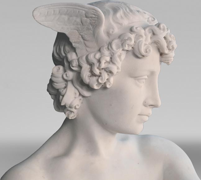 Attribued to Pierre Marius Montagne, sculpted marble Mercury-2