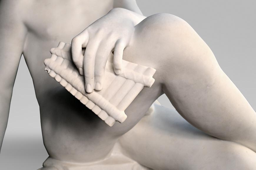 Attribued to Pierre Marius Montagne, sculpted marble Mercury-3