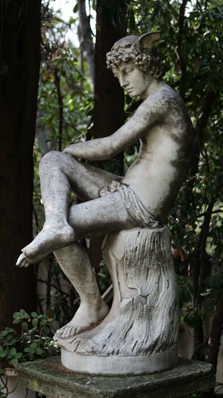 Attributed to Pierre Marius Montagne, sculpted marble Mercury-11