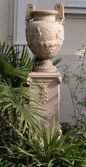 Large Greek style vase in painted cast iron-1