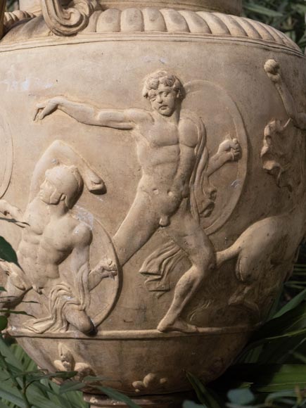 Large Greek style vase in painted terracotta-6