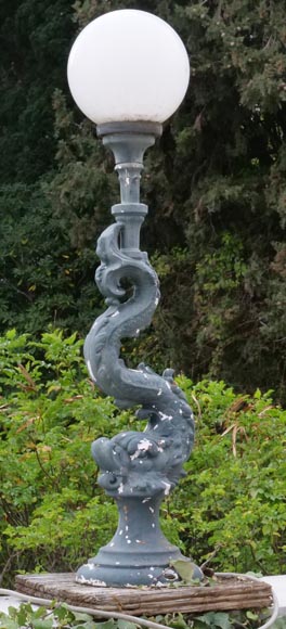 Dolphin-shaped floor lamp in cast iron-2