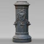 Cast iron base with woman's profile