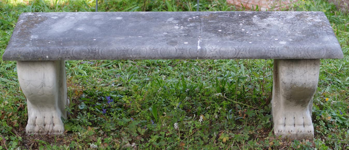 Pair of marble benches in neoclassical style-2