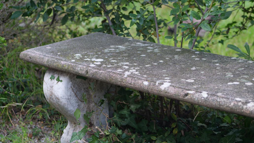 Pair of marble benches in neoclassical style-7