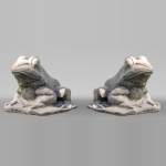 Pair of marble frog statues from the 1950s