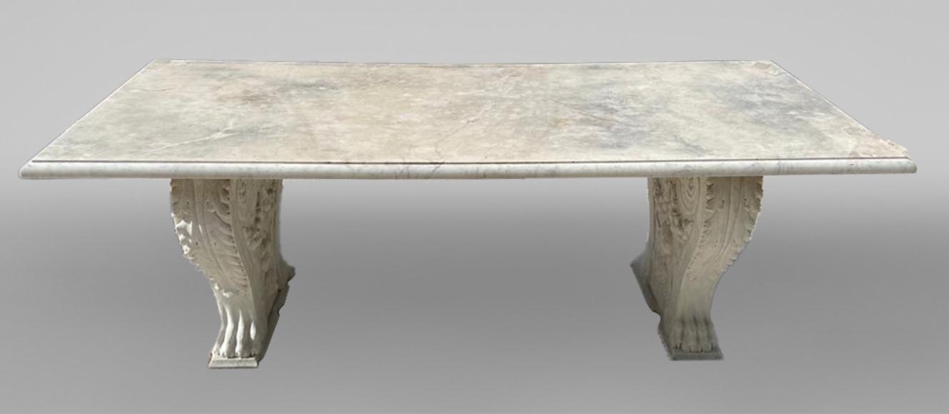Table with neoclassical legs from the 19th century, later top-0