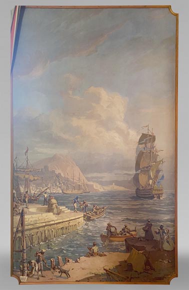 Set of six paintings with marine scenes-14