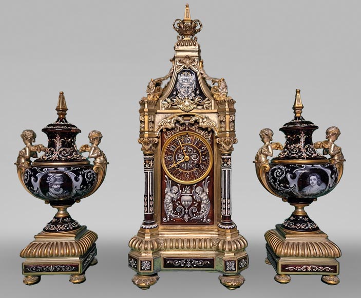 Paul SOYER, Renaissance-Style Clock Set, circa 1875 - Clocks