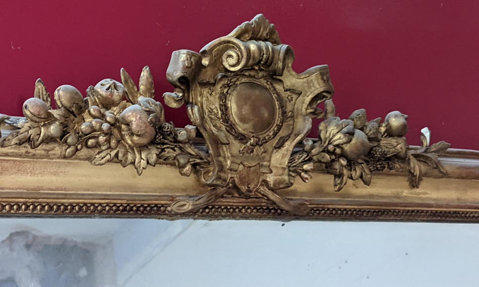 Napoleon III style gilded trumeau with fruit tree branches-2