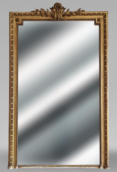 Louis XVI style gilded trumeau with laurel leaves-0