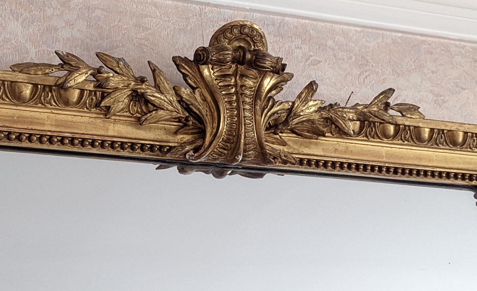 Louis XVI style gilded trumeau with laurel leaves-2