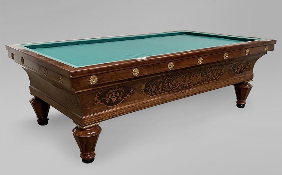 Louis-Philippe period billiard table with marquetry-0