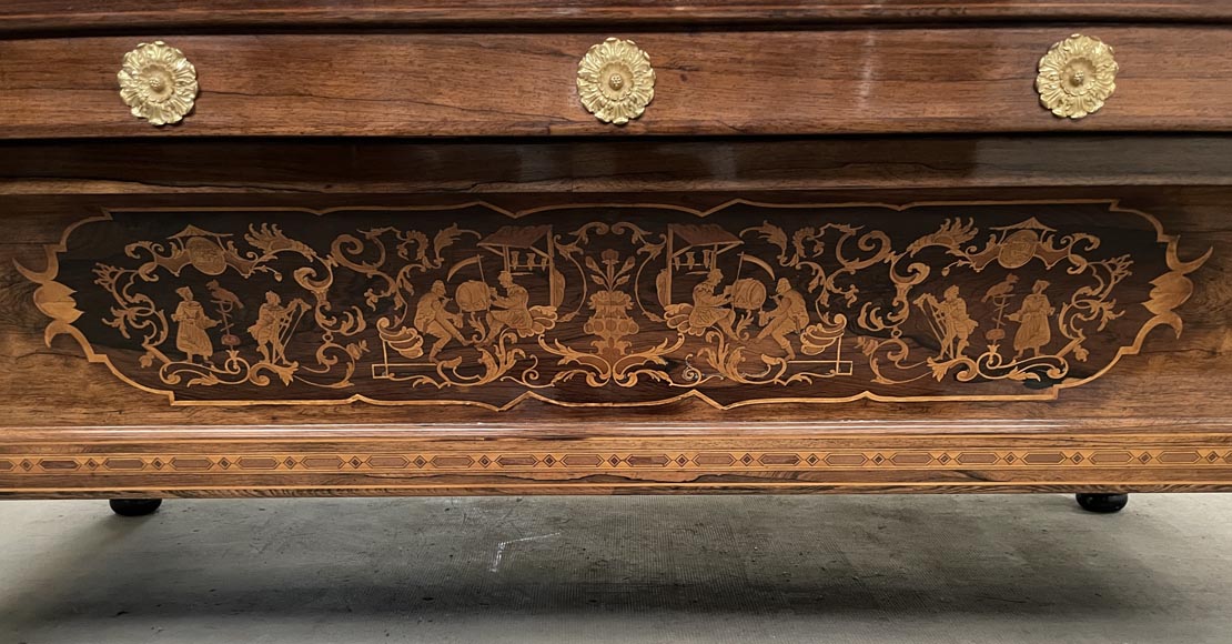 Louis-Philippe period billiard table with marquetry-7