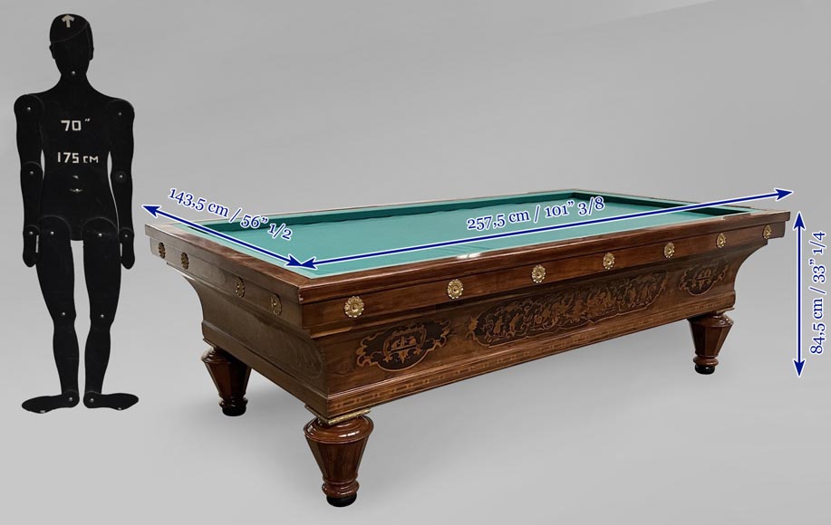Louis-Philippe period billiard table with marquetry-13
