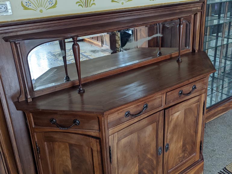Art Nouveau style mahogany woodwork with fireplace - Paneled rooms
