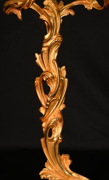 Louis XV style ormolu mantelpiece tool set-3