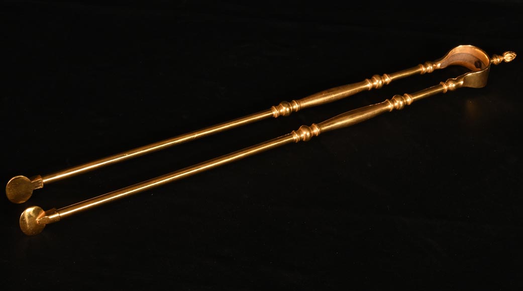 Louis XV style ormolu mantelpiece tool set-6