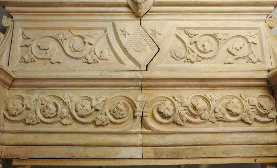 Large antique Neo-Renaissance style Terra Cotta Mantel-2