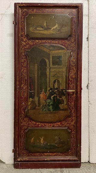 Pair of simple doors with rich painted decoration-2
