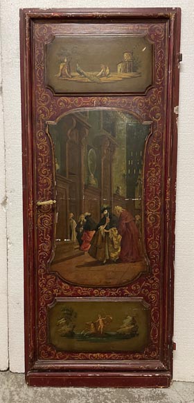 Pair of simple doors with rich painted decoration-9