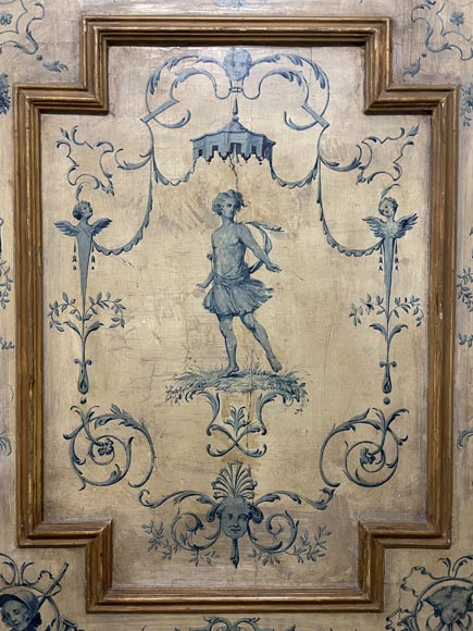 Pair of simple doors with rich painted decoration-14