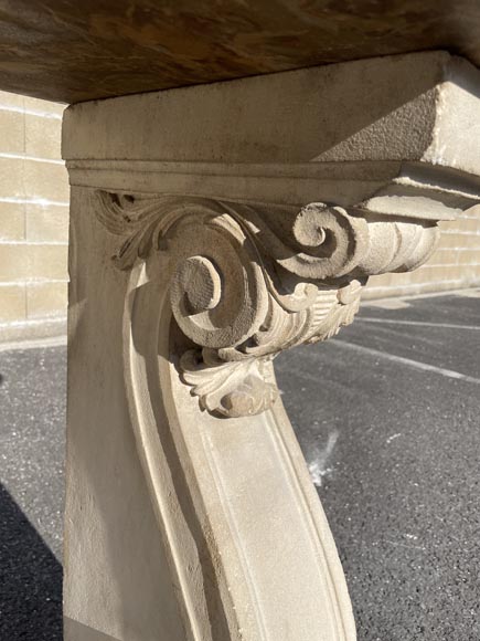 Royal Red marble console with stone legs-5