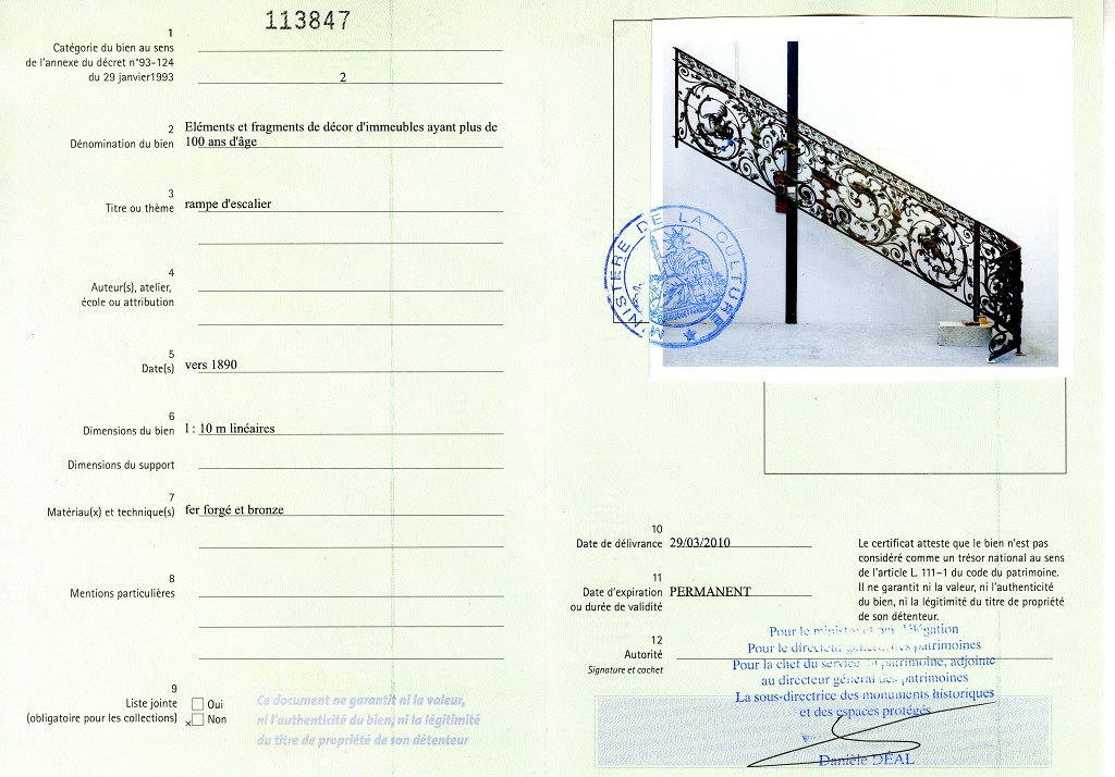 Export certificate